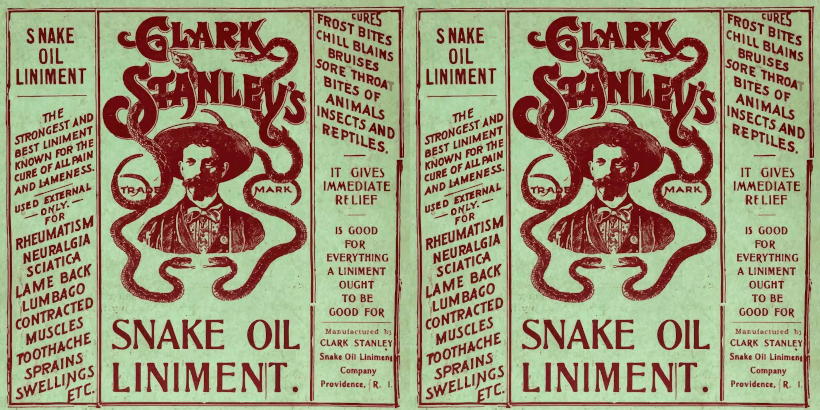 snake oil label